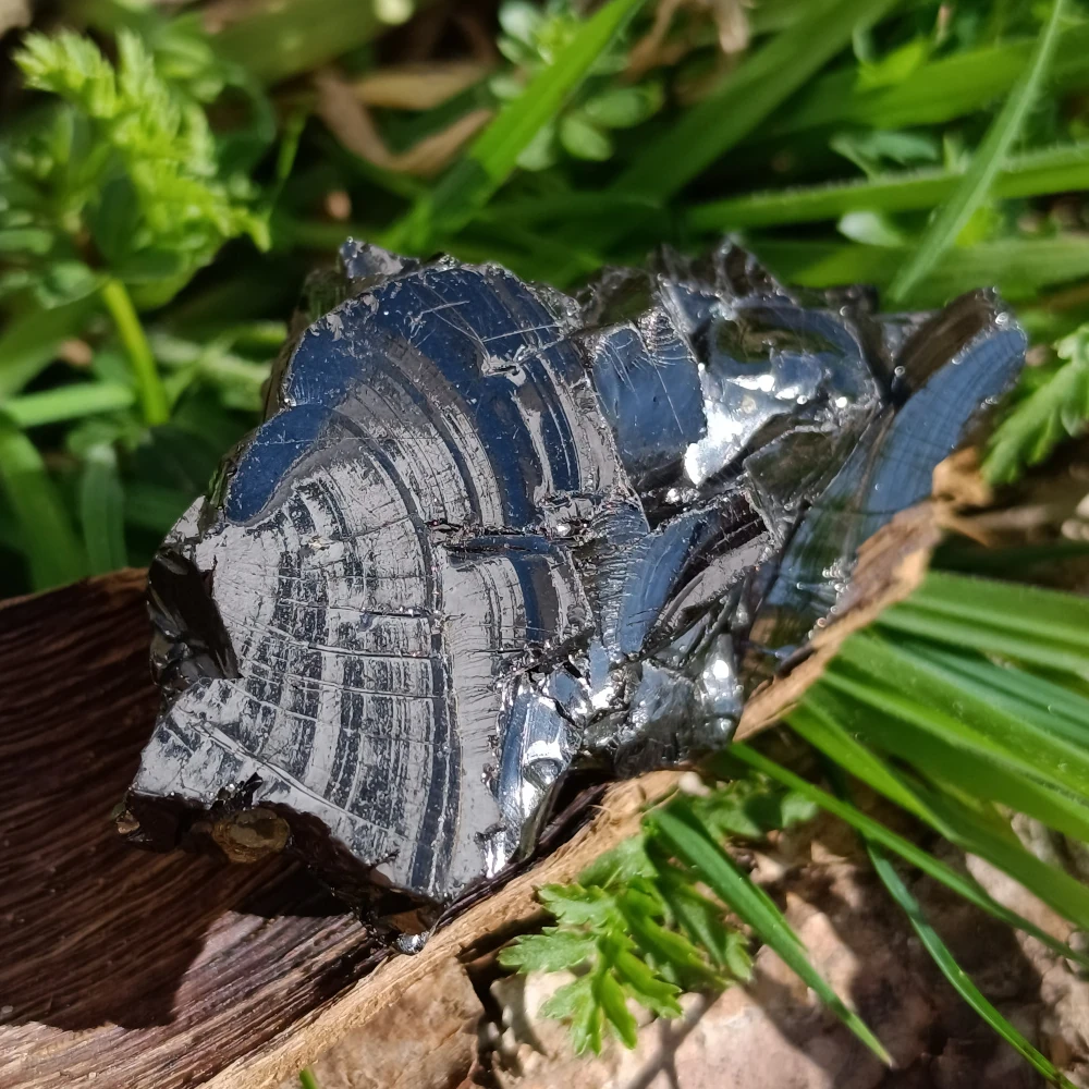 Silbriger Edel-Schungit aus Karelien.