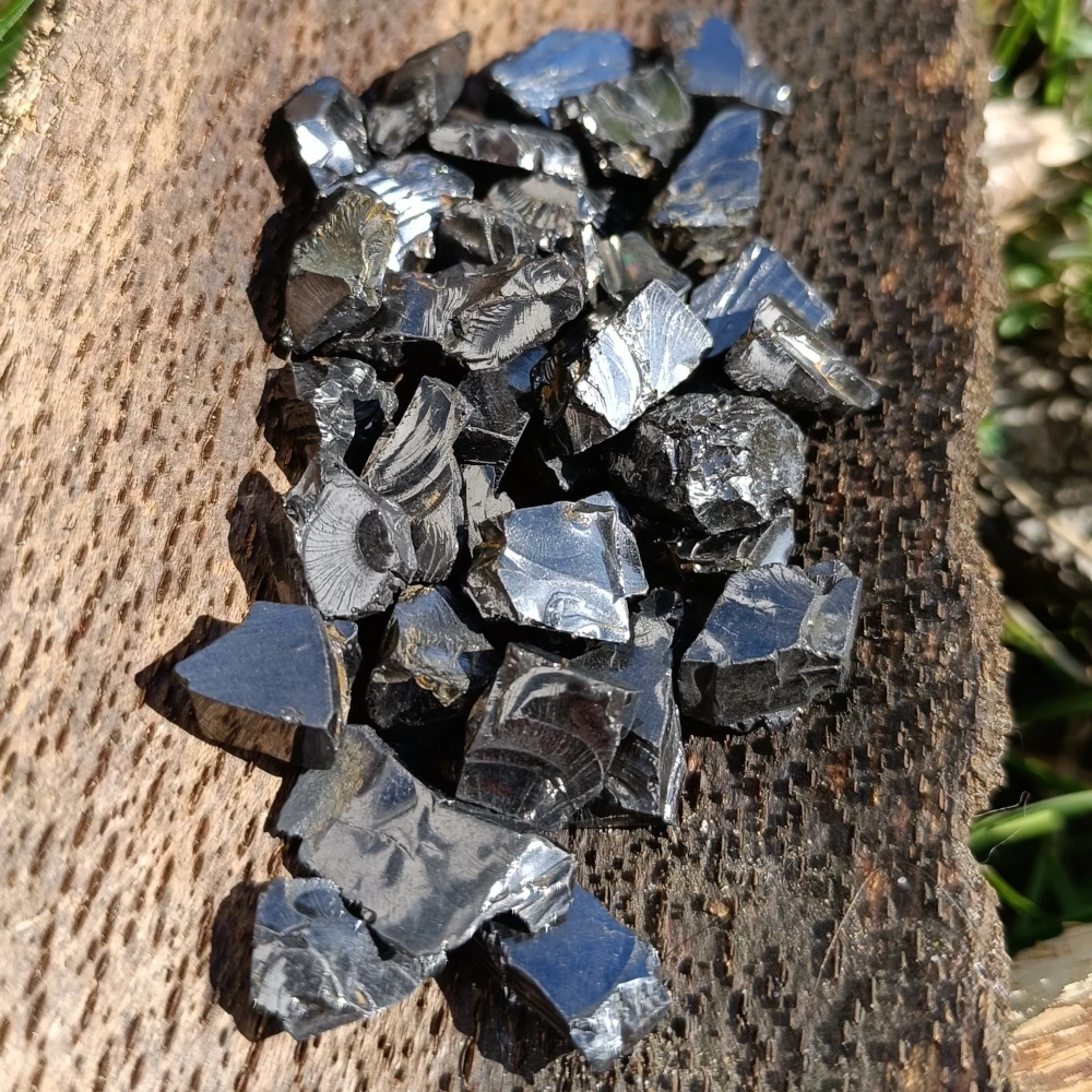 Edel-Schungit Wassersteine ligend