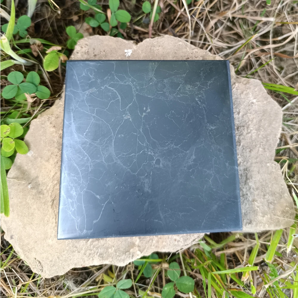 Schungit-Platten matt, rechteckig, dunkelgrau